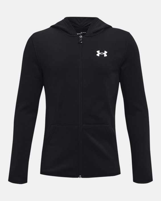 Boys' Armour Fleece® Full-Zip Hoodie, Black, pdpMainDesktop image number 0